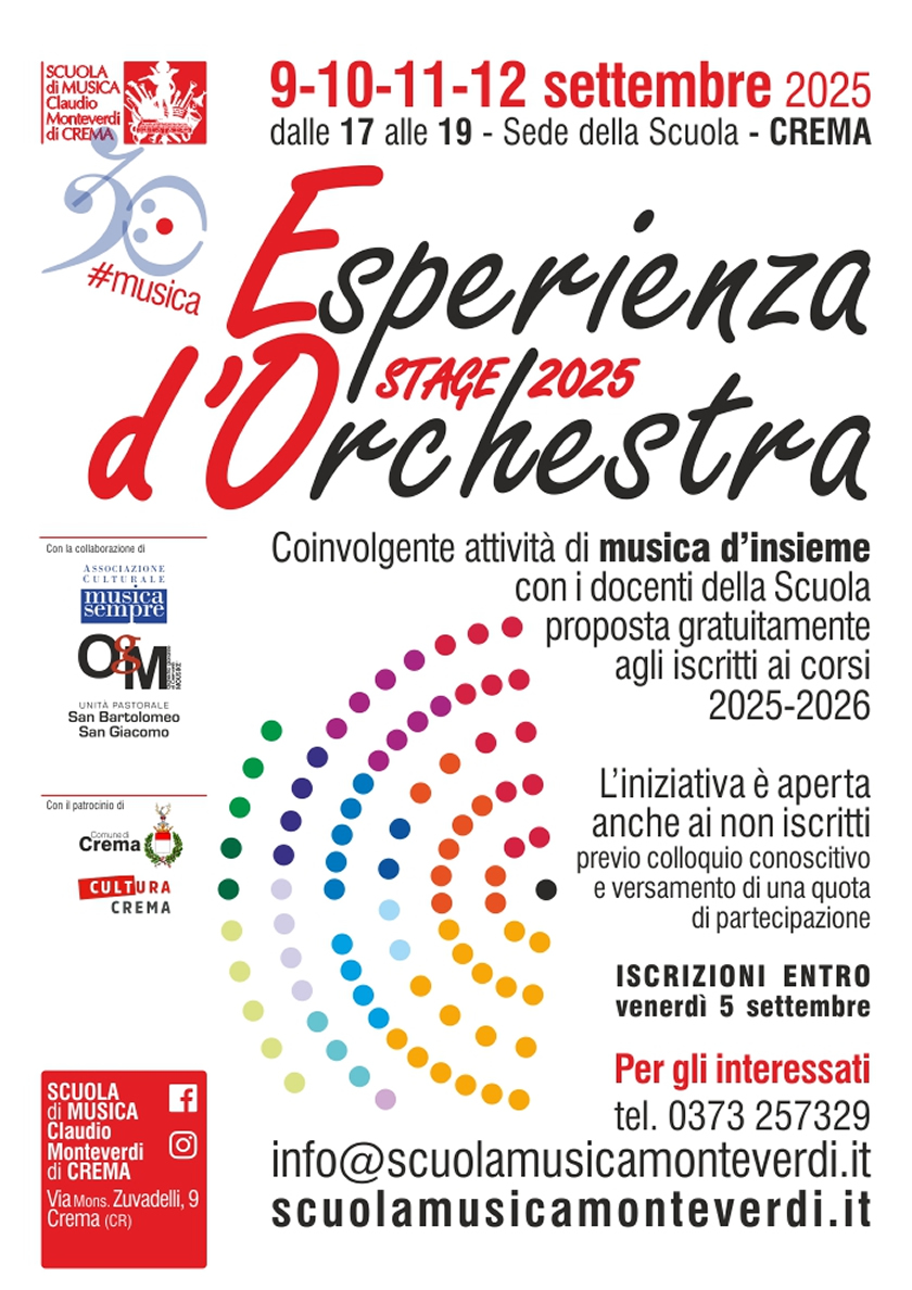 Stage Esperienza d' Orchestra a Crema Cremona